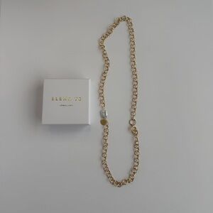 532 Gold Chain Necklace Pearl Accent Necklace